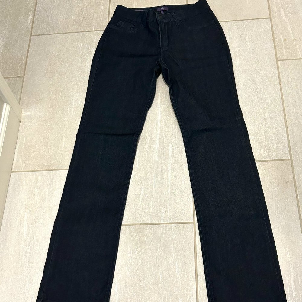 NYDJ Jeans Womens 6 Long Blue Denim Marilyn Straight Lift Tuck Dark Wash Stretch
